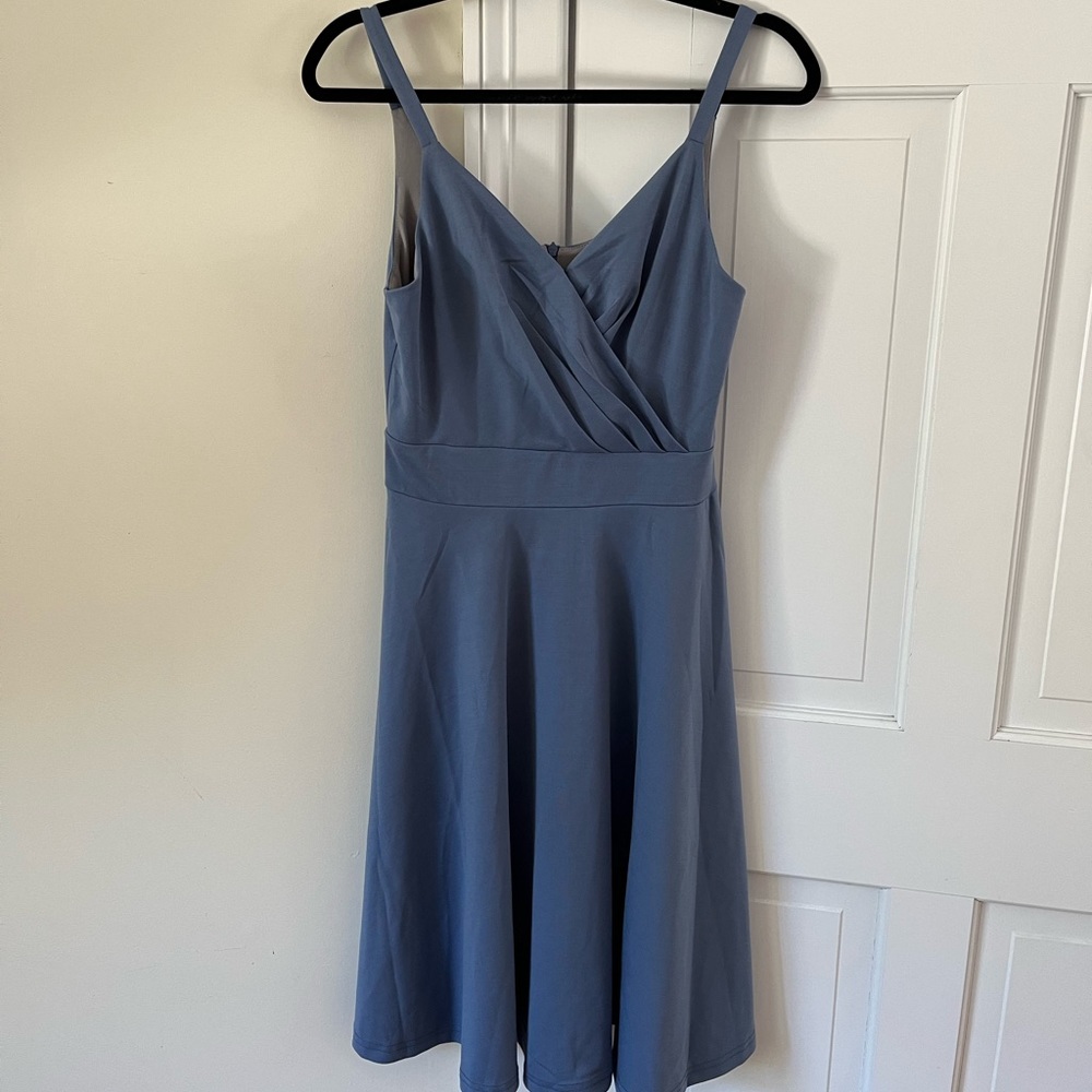 Amazon Blue Periwinkle Skater Dress Mini Sleeveless